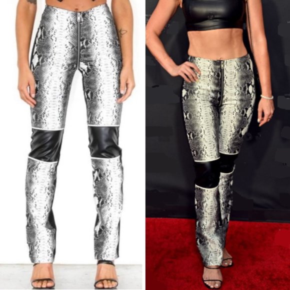 I.AM.GIA Faux Snakeskin & Leather Straight Leg 'Hendrix'' Pants - Picture 2 of 13